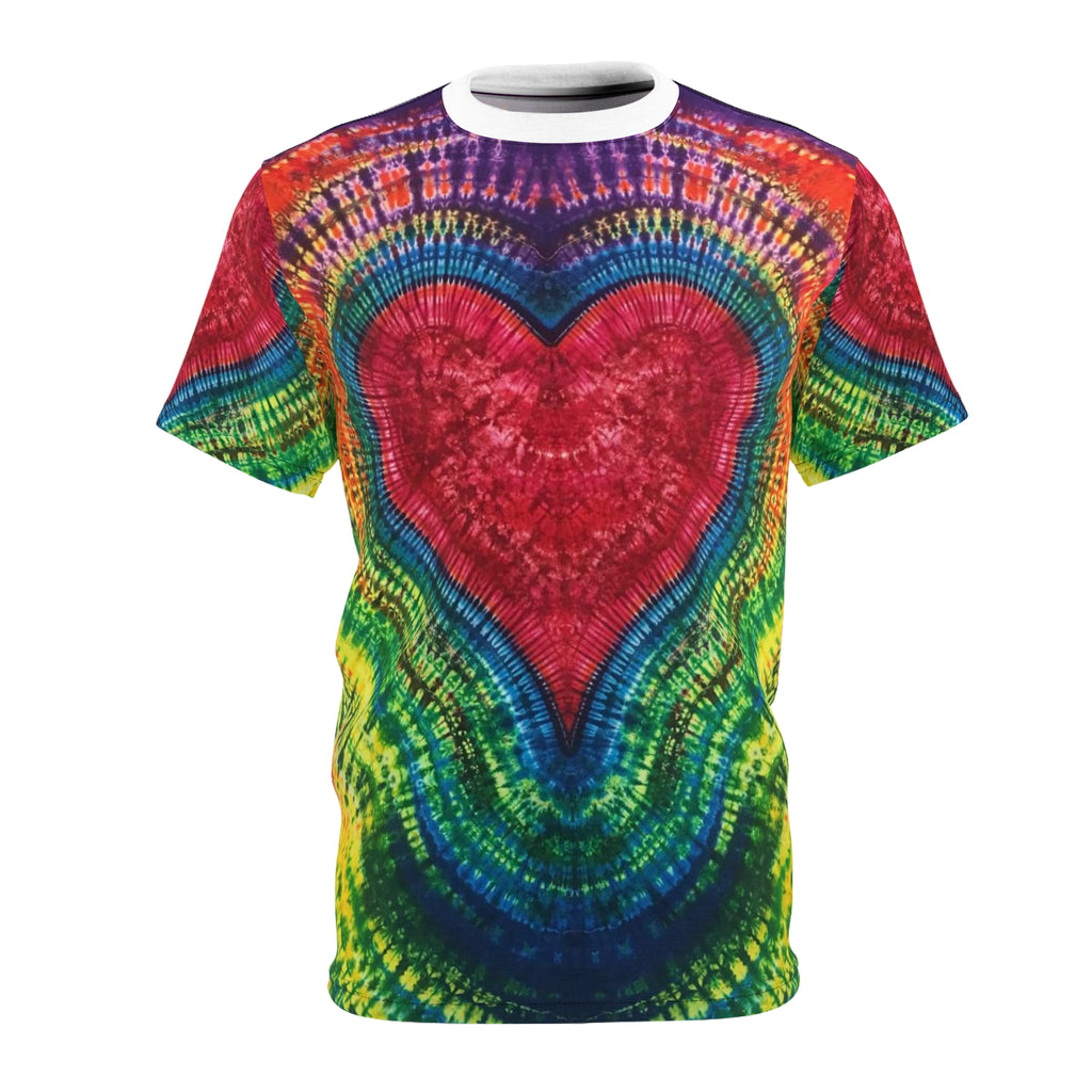 Rainbow Heart Mandala Tie-Dye AOP Shirt - JamminOn