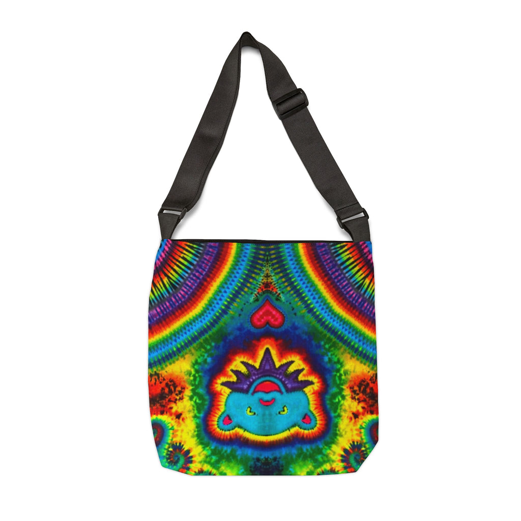 Teal Bear Rainbow Fans Tie-Dye Tote Bag | JamminOn