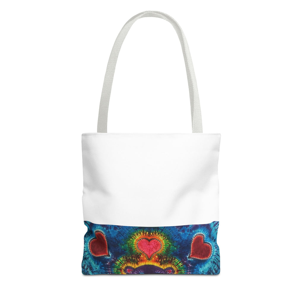 Cosmic Bear Hearts Psychedelic Tie-Dye Tote Bag | JamminOn