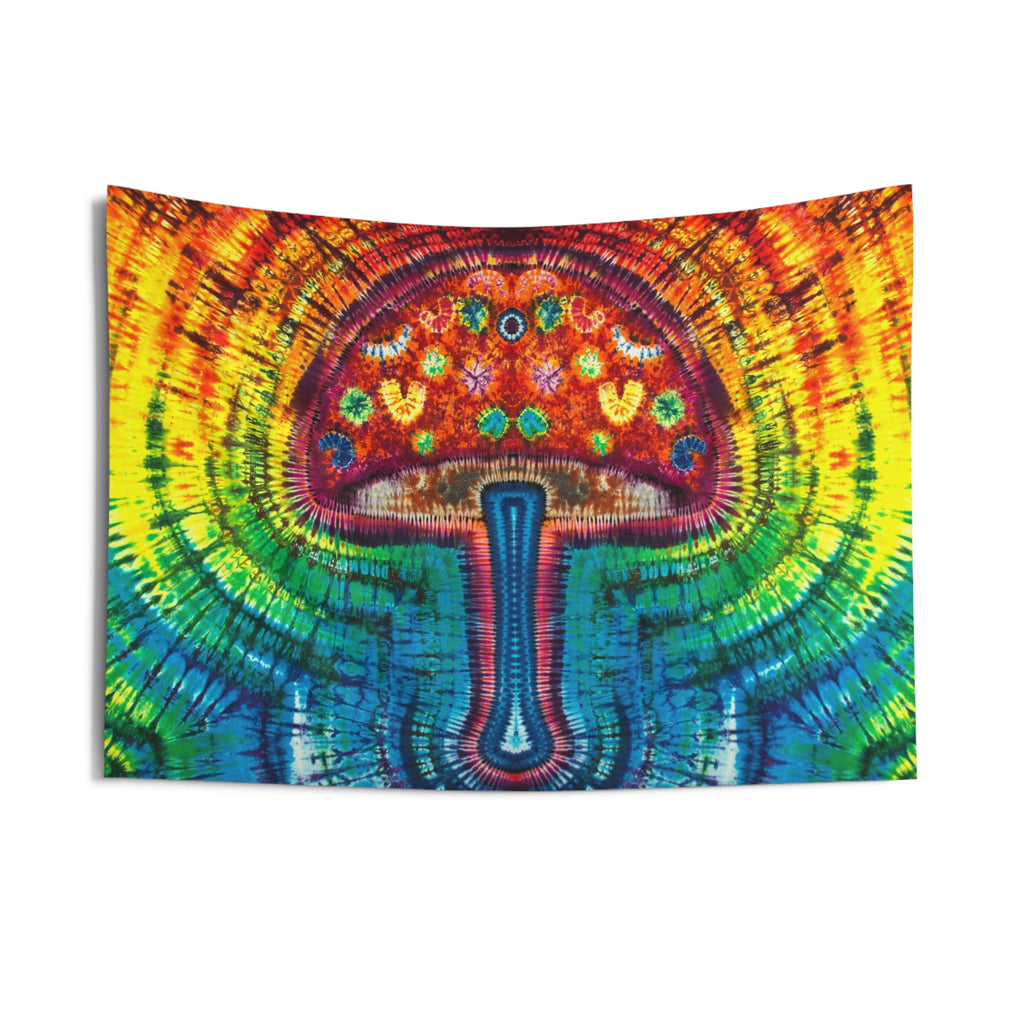 Rainbow Mushroom Tie-Dye Wall Tapestry | JamminOn