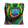 Teal Bear Rainbow Fans Tie-Dye Tote Bag | JamminOn