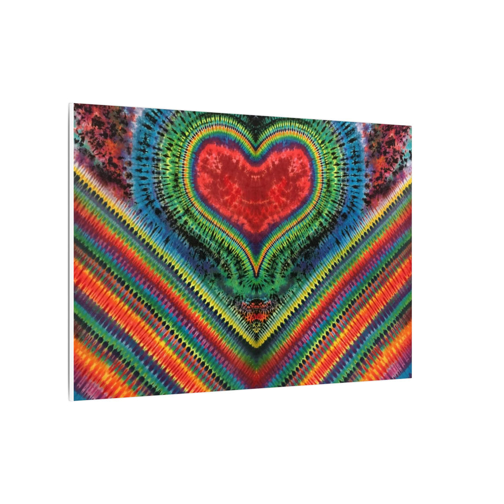 Chevron Rainbow Heart Tie-Dye Wall Art Canvas Print | JamminOn