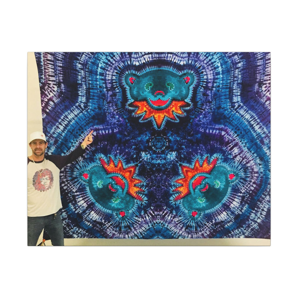 Cosmic Bear Mandala Tie-Dye Wall Art Canvas Print | JamminOn
