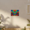 Orange Bear Rainbow Spirals Tie-Dye Canvas Print | JamminOn