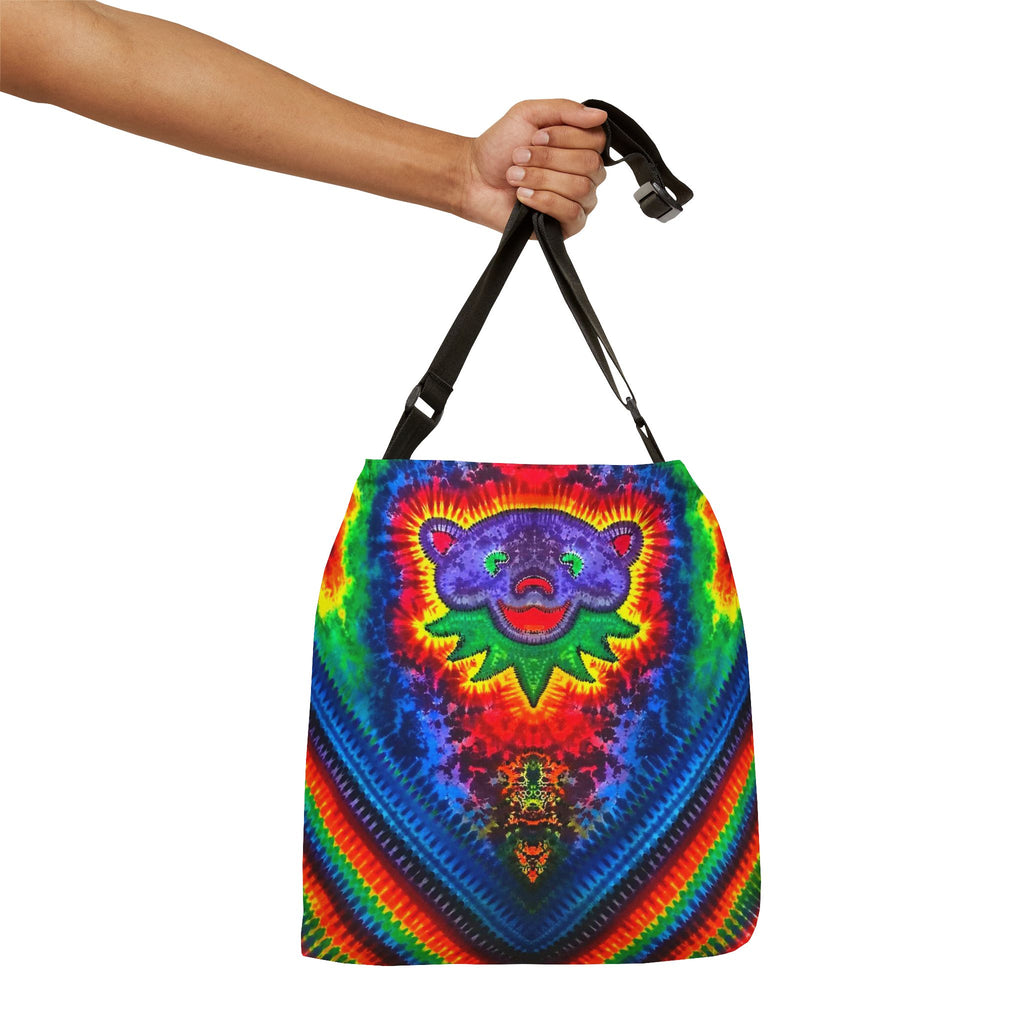 Purple Bear Chevron Tie-Dye Tote Bag | JamminOn