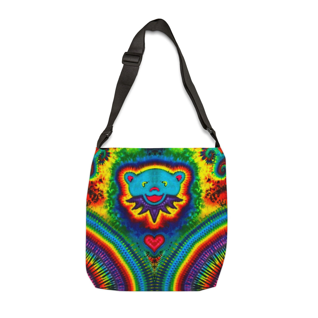 Teal Bear Rainbow Fans Tie-Dye Tote Bag | JamminOn