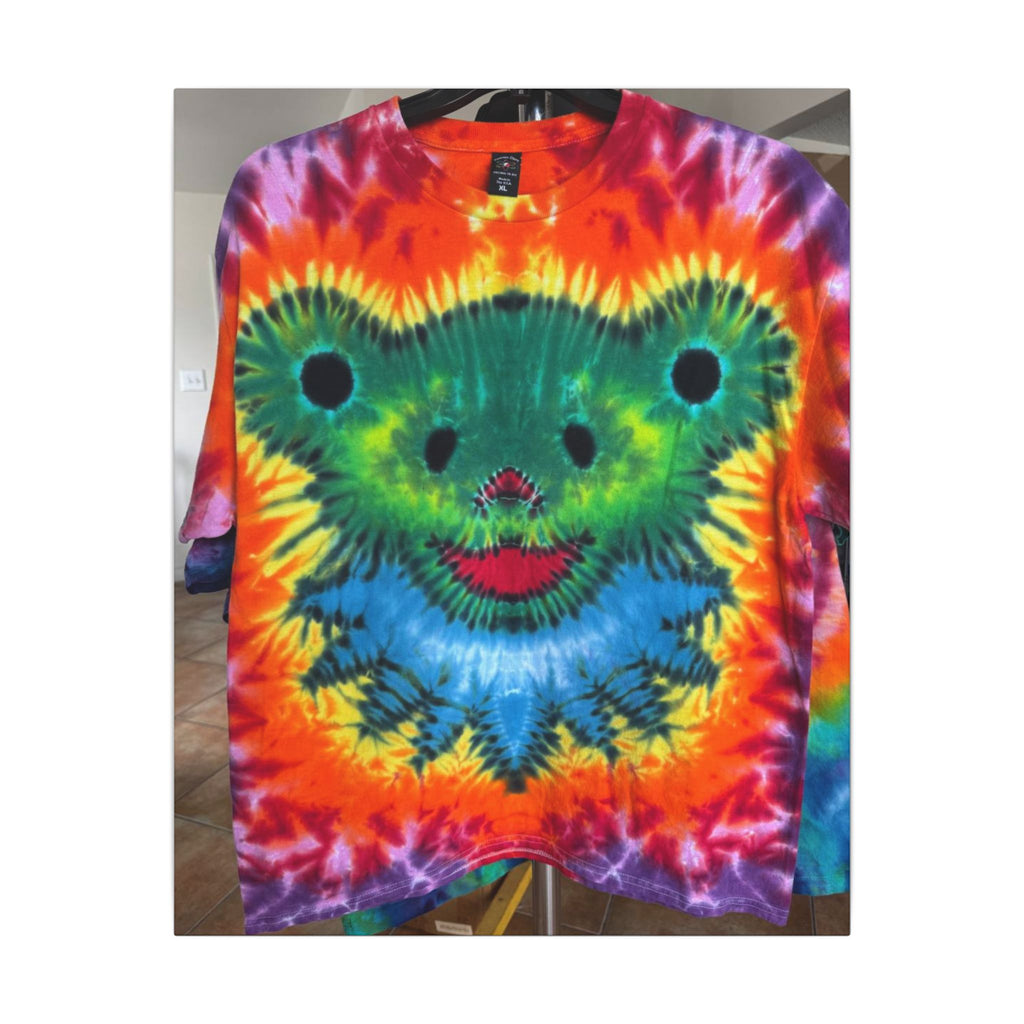 Rainbow Bear Full Spectrum Tie-Dye Wall Art Canvas Print | JamminOn