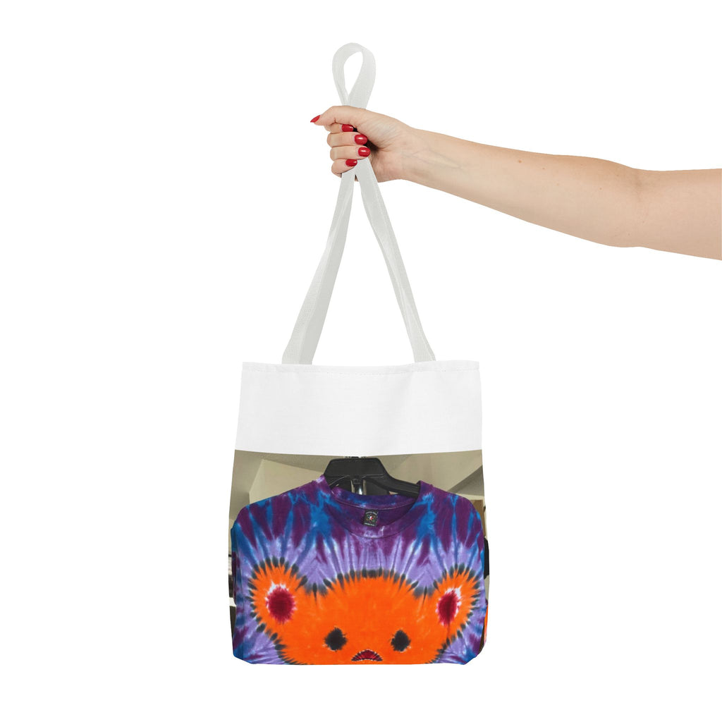 Orange Bear Radial Psychedelic Tie-Dye Tote Bag | JamminOn
