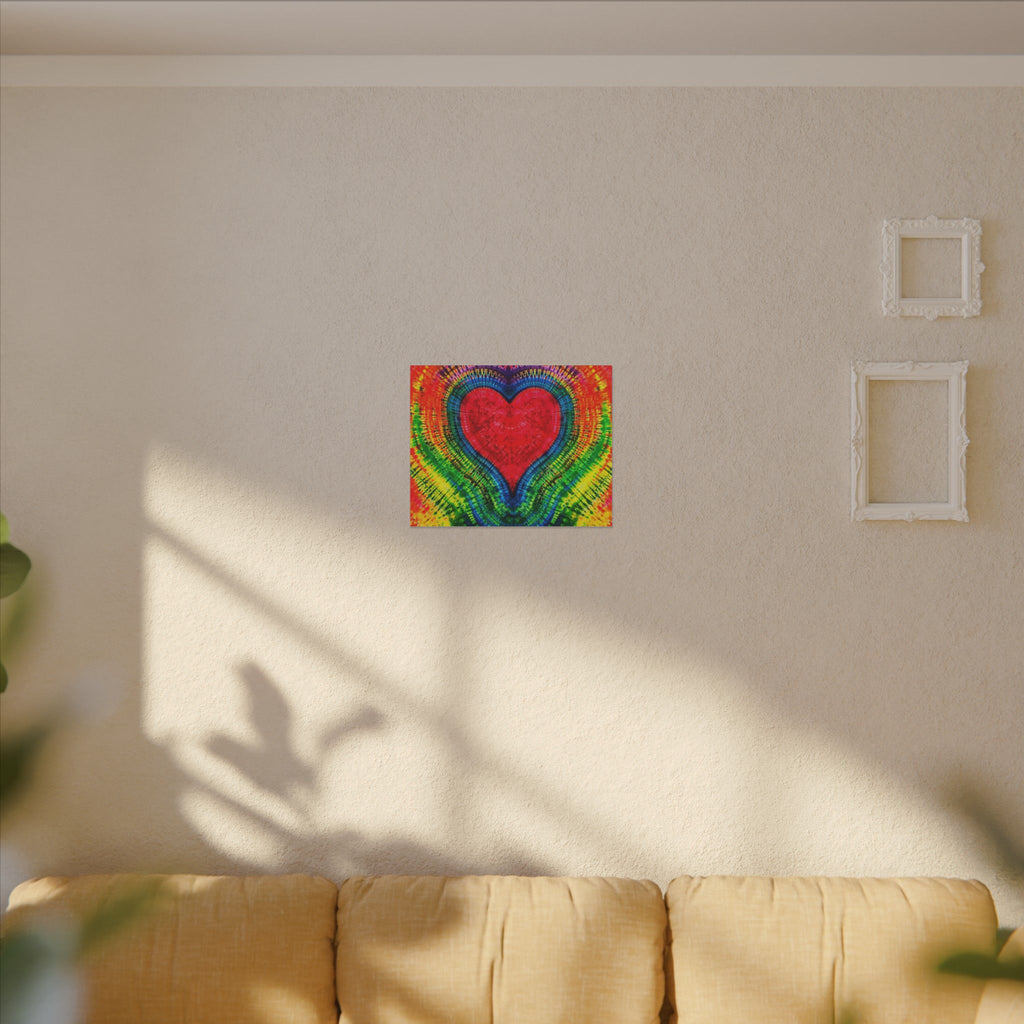 Rainbow Heart of Love Tie-Dye Canvas Print | JamminOn