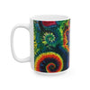 Dancing Bear Rainbow Hearts Psychedelic Tie-Dye Coffee Mug | JamminOn