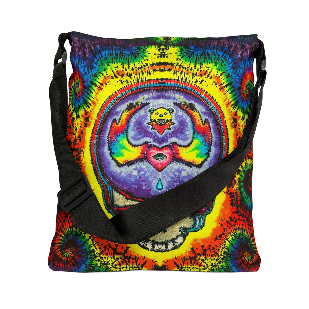 Stealie Skull Bear Heart Tie-Dye Tote Bag | JamminOn