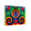 Purple Dancing Bear Hearts Tie-Dye Canvas Print | JamminOn