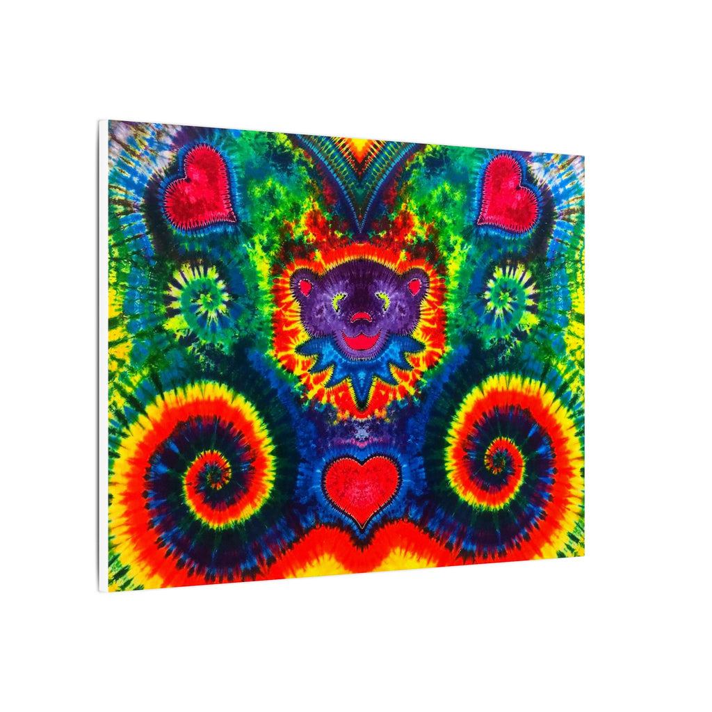 Purple Dancing Bear Hearts Tie-Dye Canvas Print | JamminOn