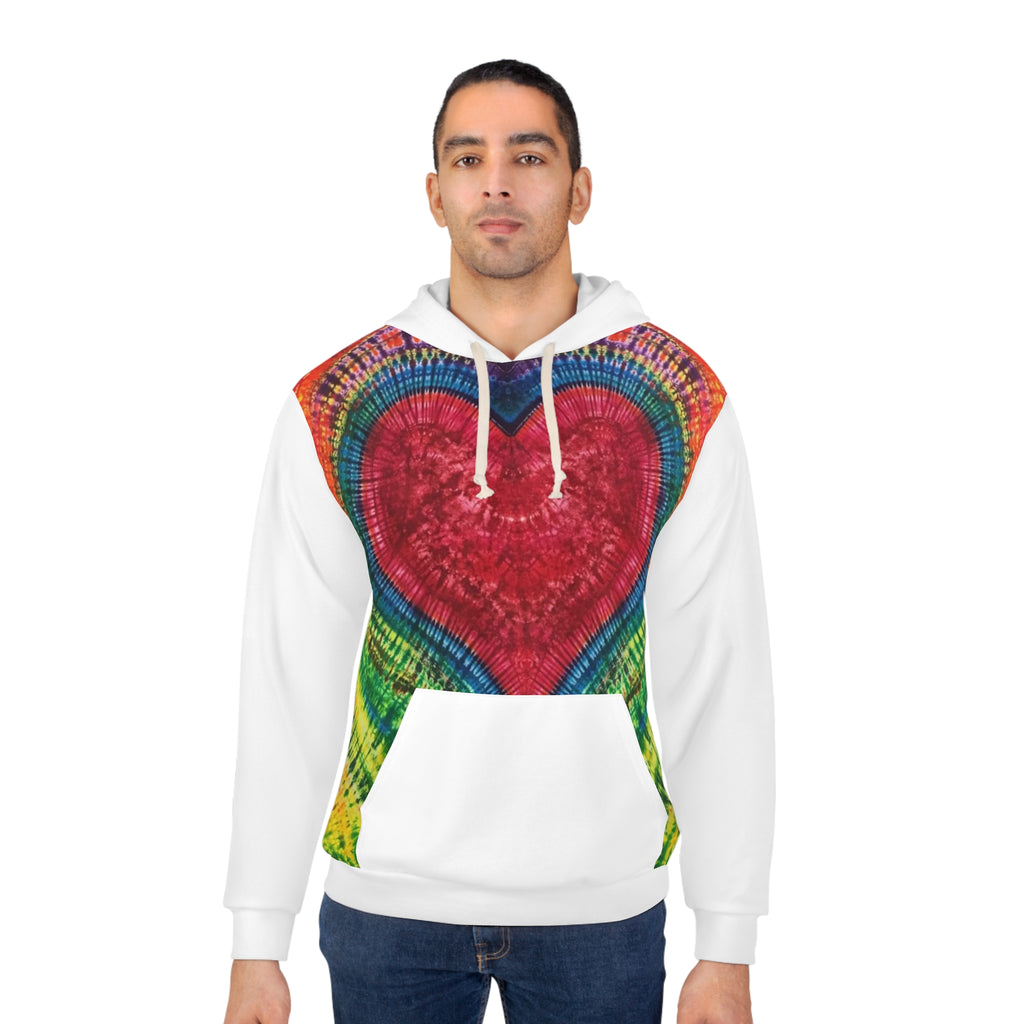 Rainbow Heart Mandala Tie-Dye AOP Hoodie | JamminOn