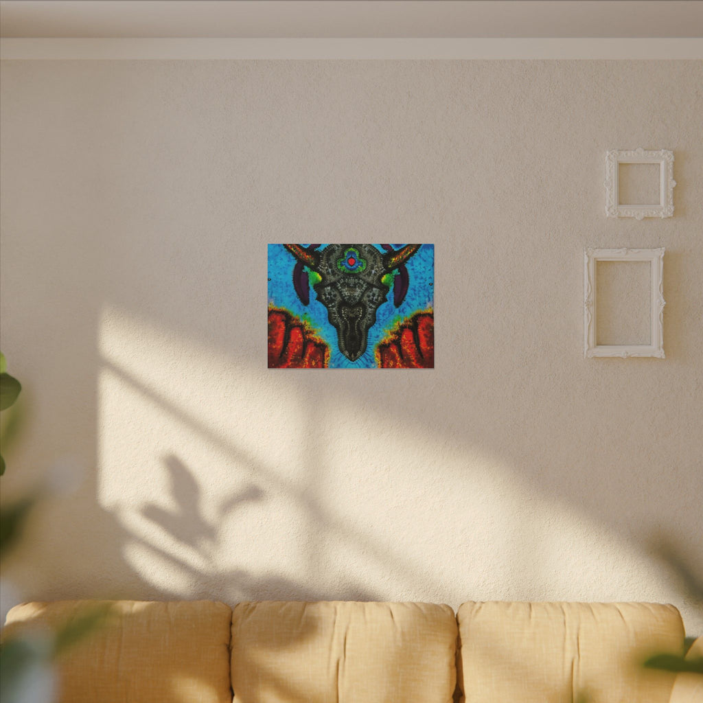 Buffalo Skull Tie-Dye Canvas Print | JamminOn