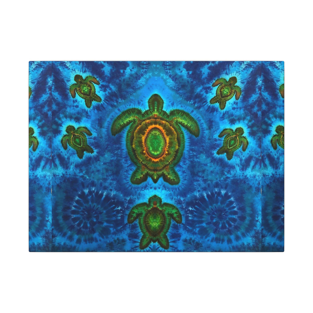 Sea Turtle Family Tie-Dye Canvas Print | JamminOn