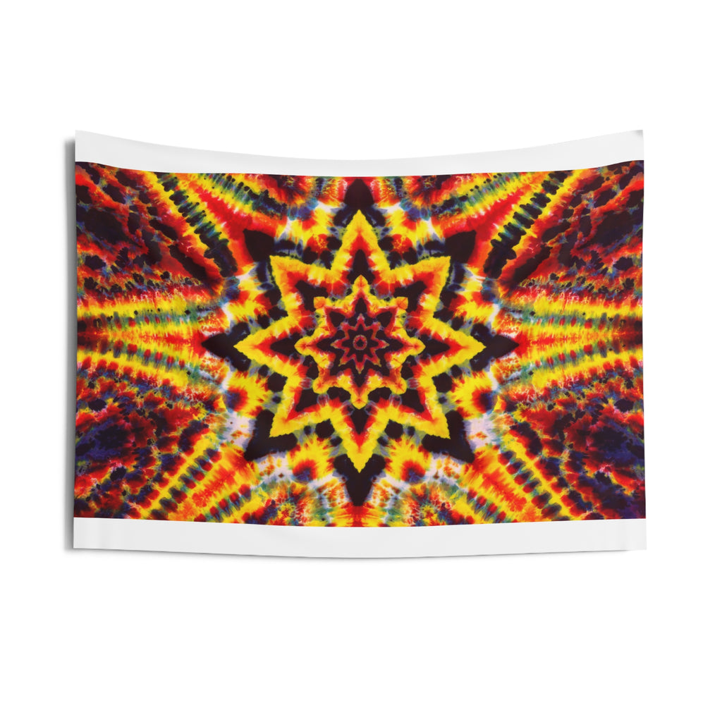 Solar Flare Star Mandala Tie-Dye Tapestry | JamminOn