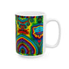 Teal Bear Rainbow Fans Tie-Dye Ceramic Mug | JamminOn