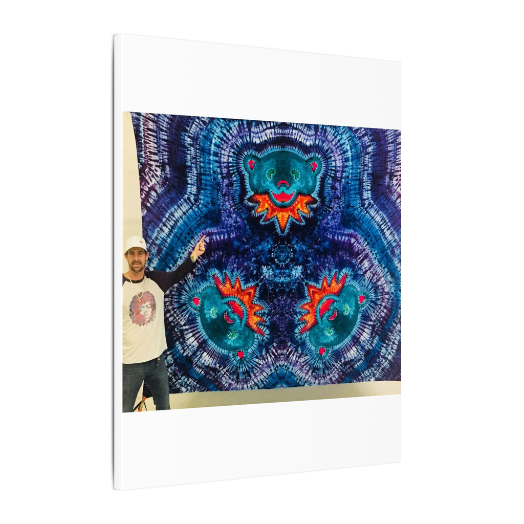 Cosmic Bear Mandala Tie-Dye Wall Art Canvas Print | JamminOn