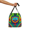 Teal Bear Rainbow Fans Tie-Dye Tote Bag | JamminOn