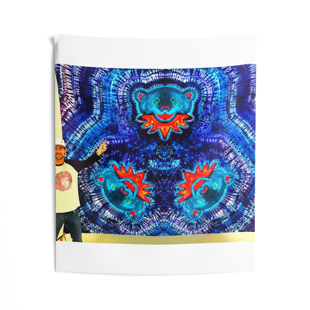 Cosmic Bear Mandala Tie-Dye Wall Tapestry | JamminOn