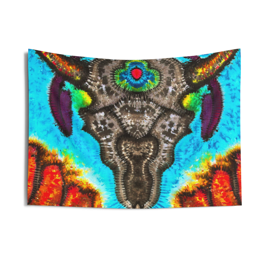 Desert Skull Cosmic Tie-Dye Wall Tapestry | JamminOn