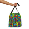 Teal Bear Rainbow Fans Tie-Dye Tote Bag | JamminOn