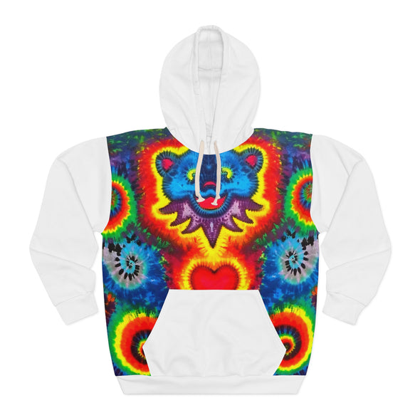 Blue Bear Heart Tie-Dye AOP Hoodie | JamminOn