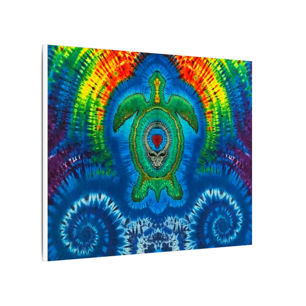 Rainbow Arch Sea Turtle Tie-Dye Canvas Print | JamminOn