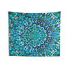 Kaleidoscope Mandala Tapestry — Blue Green Boho Wall Hanging