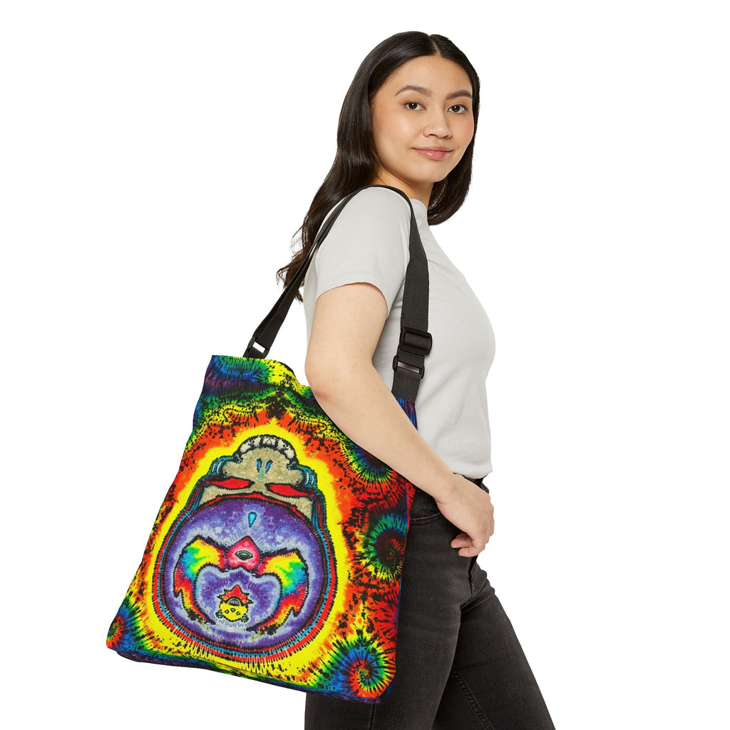 Stealie Bear Heart Tie-Dye Tote Bag | JamminOn