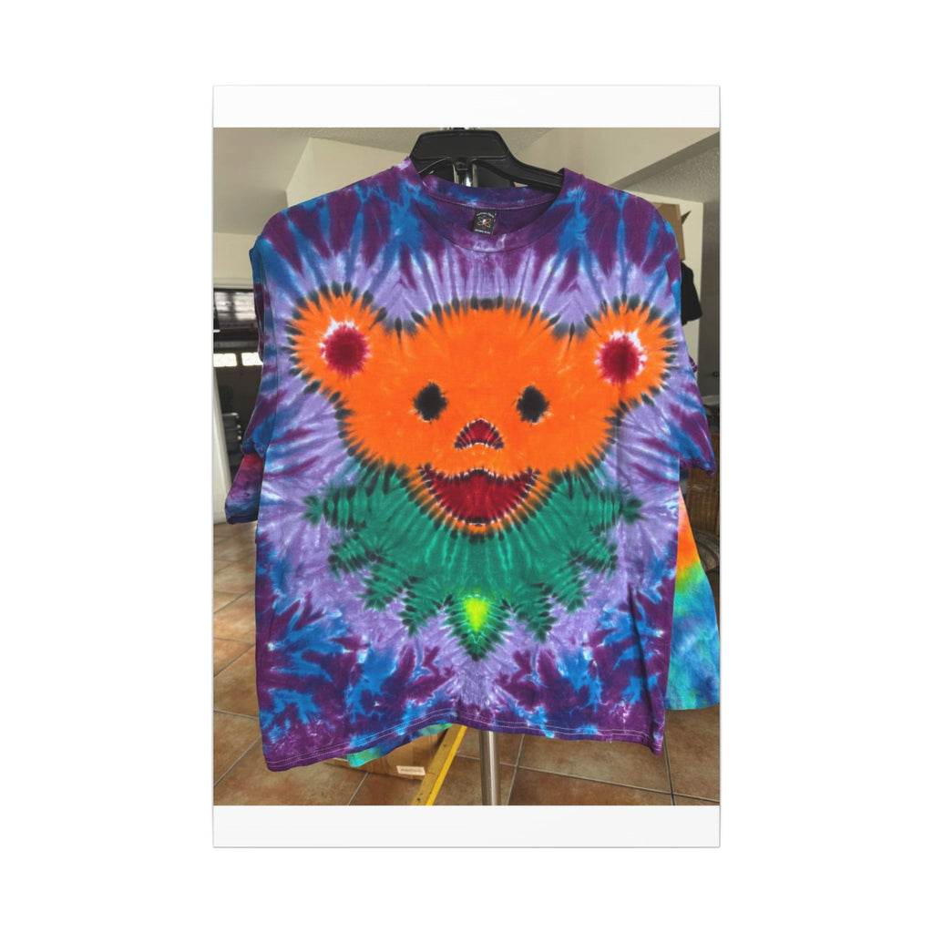 Orange Bear Radial Tie-Dye Wall Art Canvas Print | JamminOn