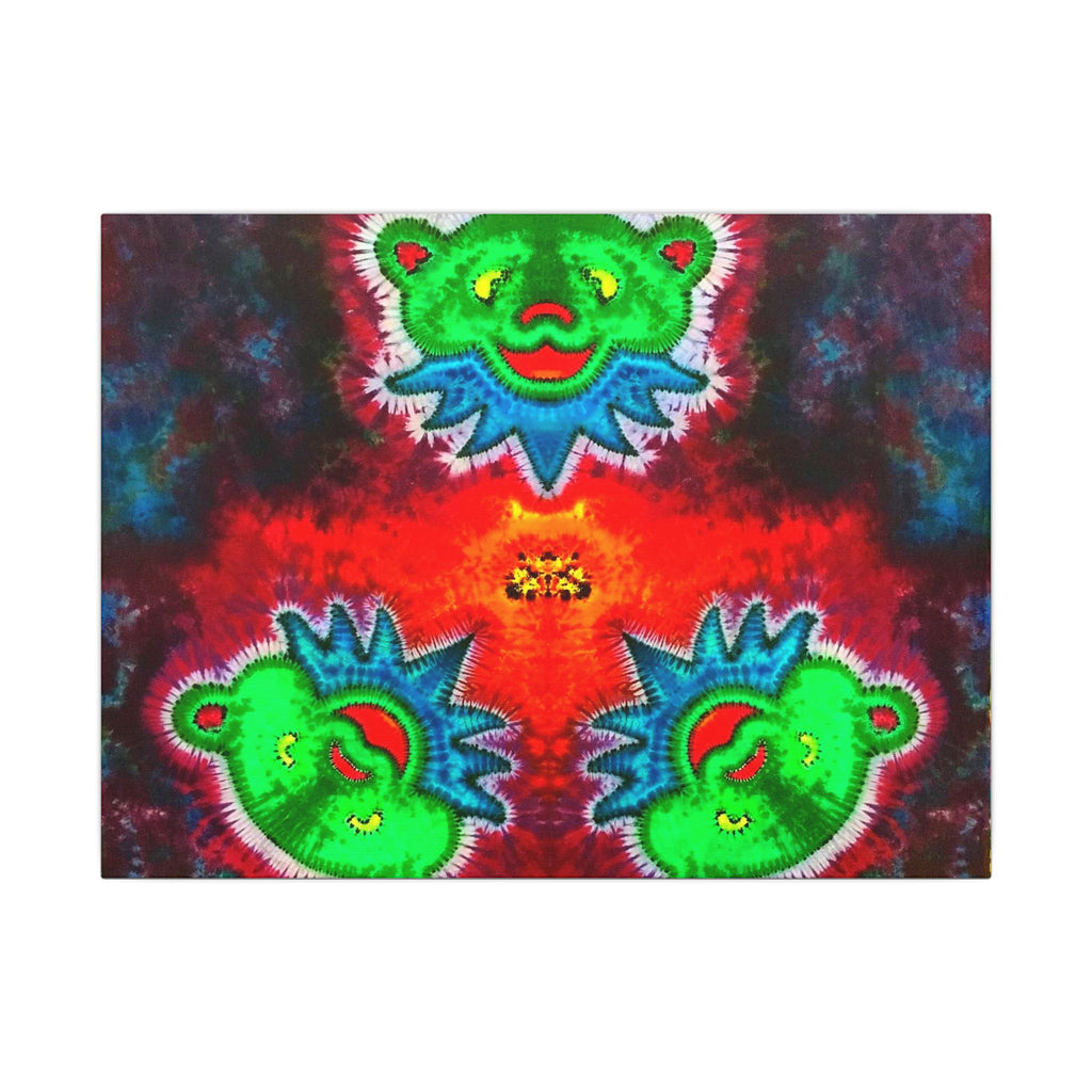 Triple Dancing Bears Tie-Dye Canvas Print | JamminOn