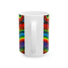 Teal Bear Rainbow Fans Tie-Dye Ceramic Mug | JamminOn