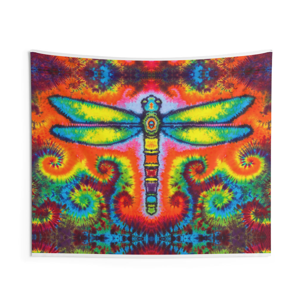 Rainbow Dragonfly Tie-Dye Wall Tapestry | JamminOn