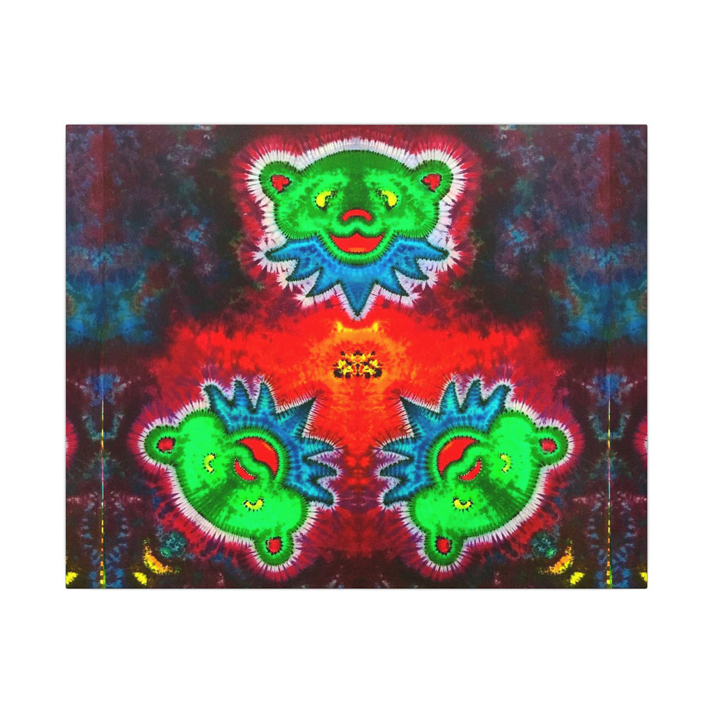 Triple Dancing Bears Tie-Dye Canvas Print | JamminOn