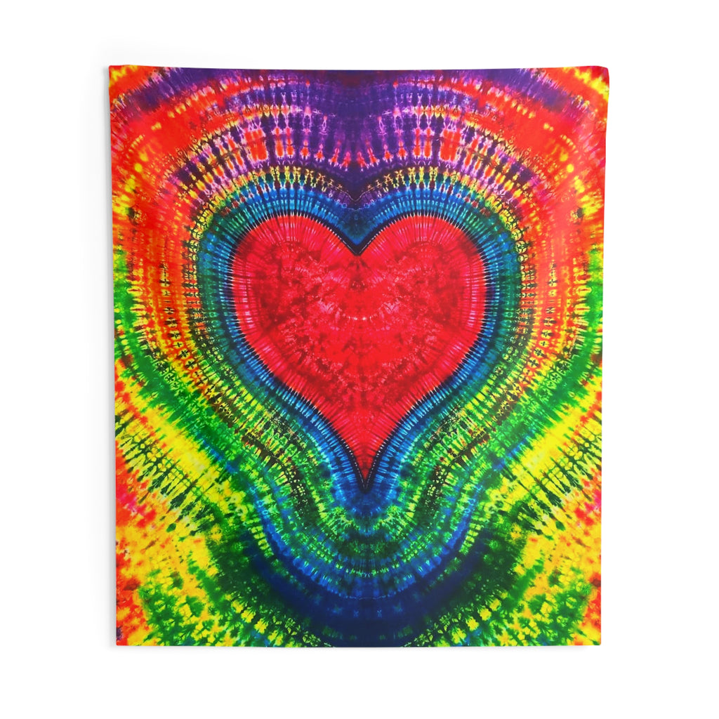 Rainbow Heart Tie-Dye Wall Tapestry | JamminOn