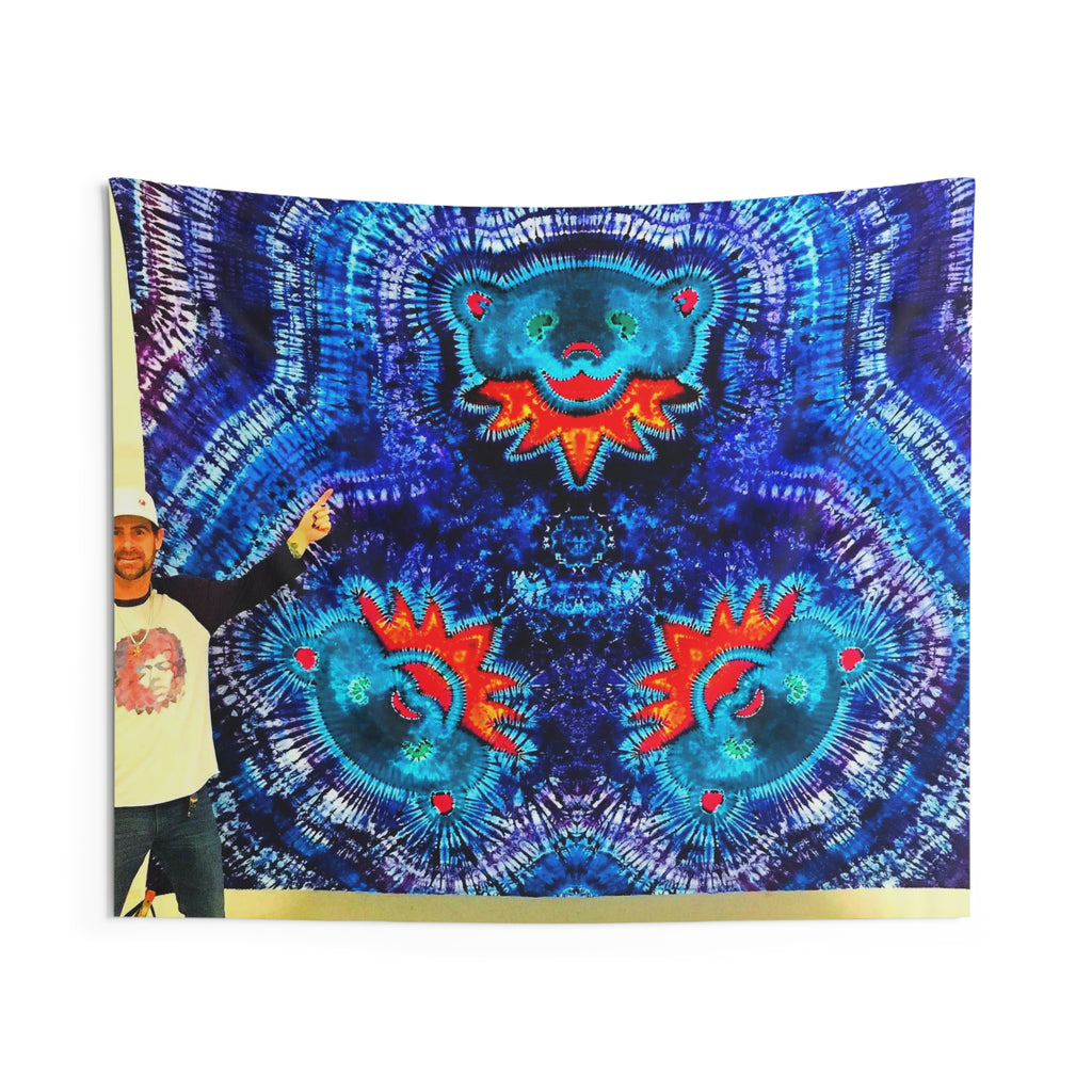 Cosmic Bear Mandala Tie-Dye Wall Tapestry | JamminOn