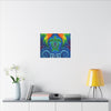 Rainbow Arch Sea Turtle Tie-Dye Canvas Print | JamminOn