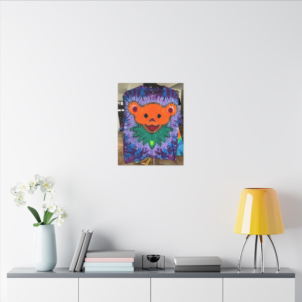 Orange Bear Radial Tie-Dye Wall Art Canvas Print | JamminOn