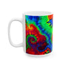 Orange Bear Rainbow Spirals Tie-Dye Ceramic Mug | JamminOn