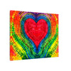 Rainbow Heart of Love Tie-Dye Canvas Print | JamminOn
