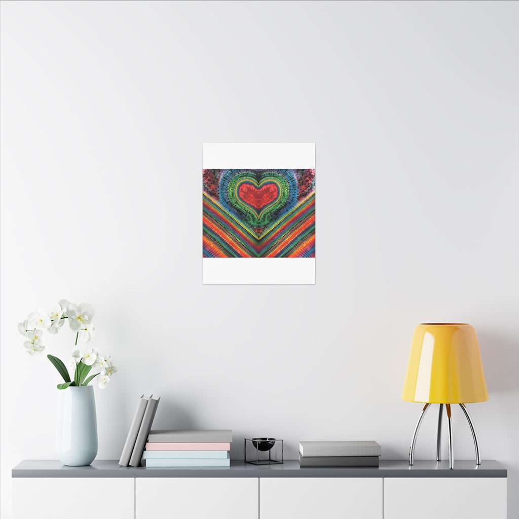 Chevron Rainbow Heart Tie-Dye Wall Art Canvas Print | JamminOn