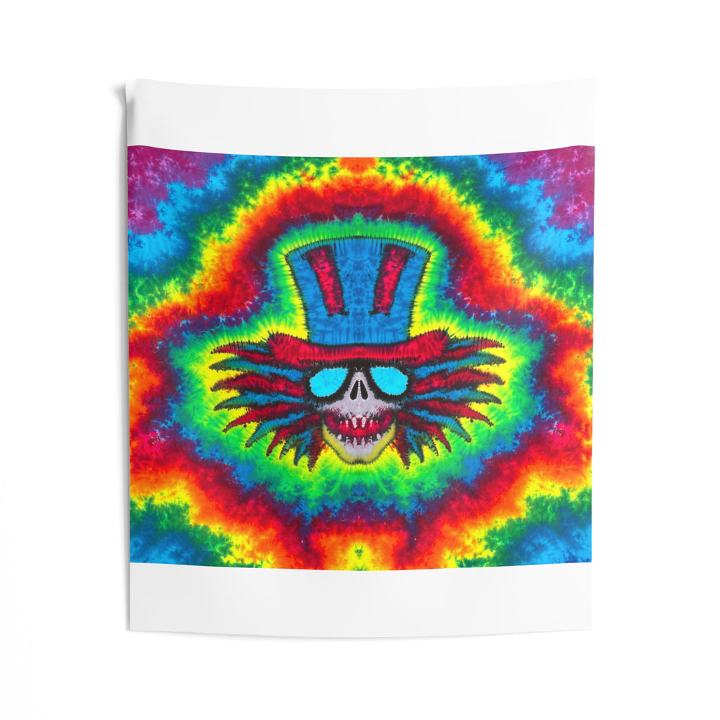 Top Hat Skull Starburst Tie-Dye Tapestry | JamminOn