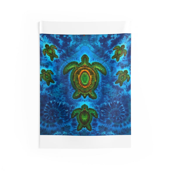 Sea Turtle Family Tie-Dye Wall Tapestry | JamminOn