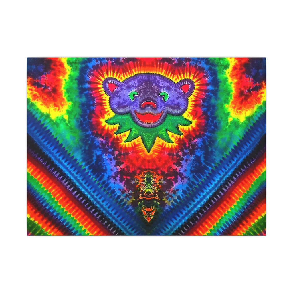 Purple Jerry Bear Chevron Tie-Dye Canvas Print | JamminOn