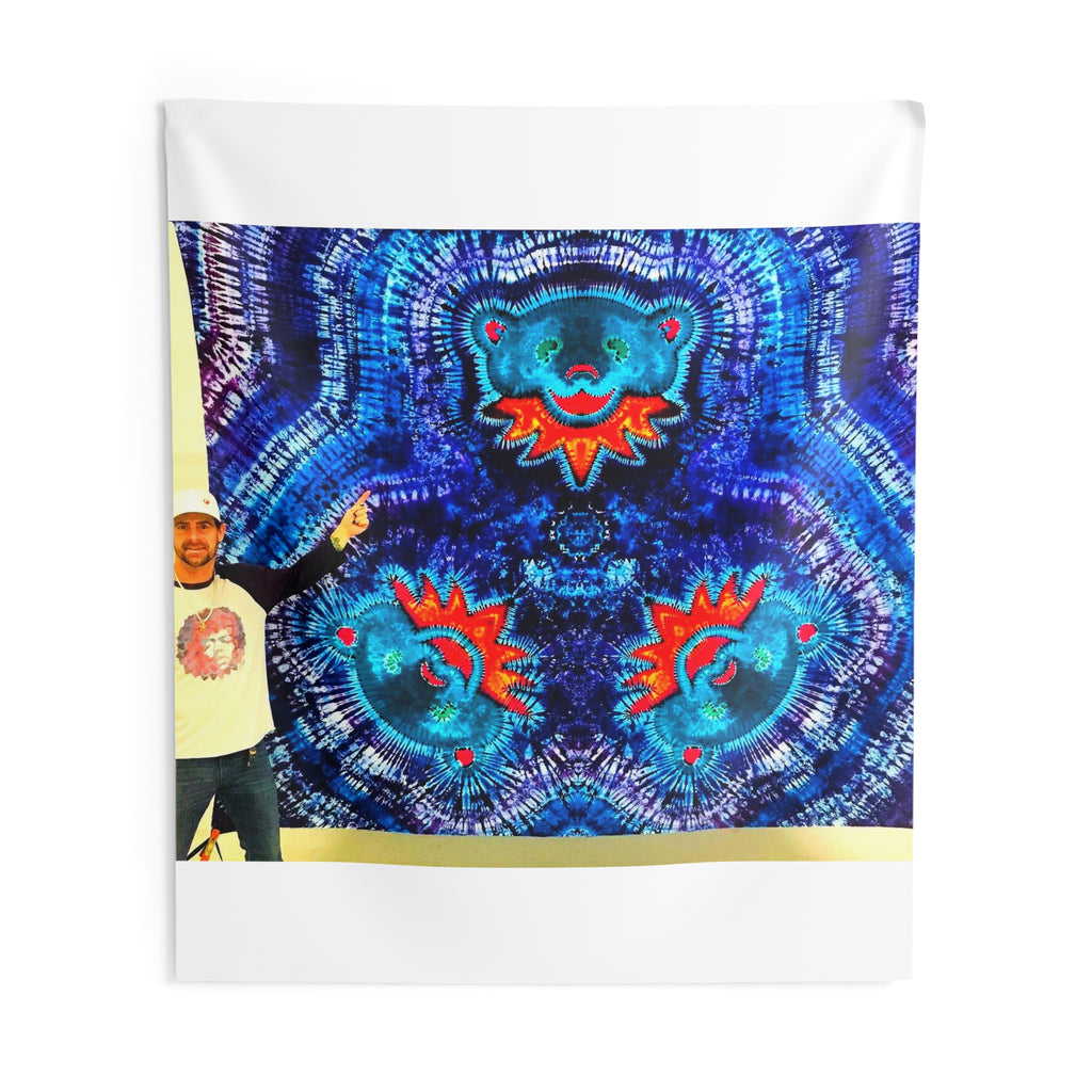 Cosmic Bear Mandala Tie-Dye Wall Tapestry | JamminOn