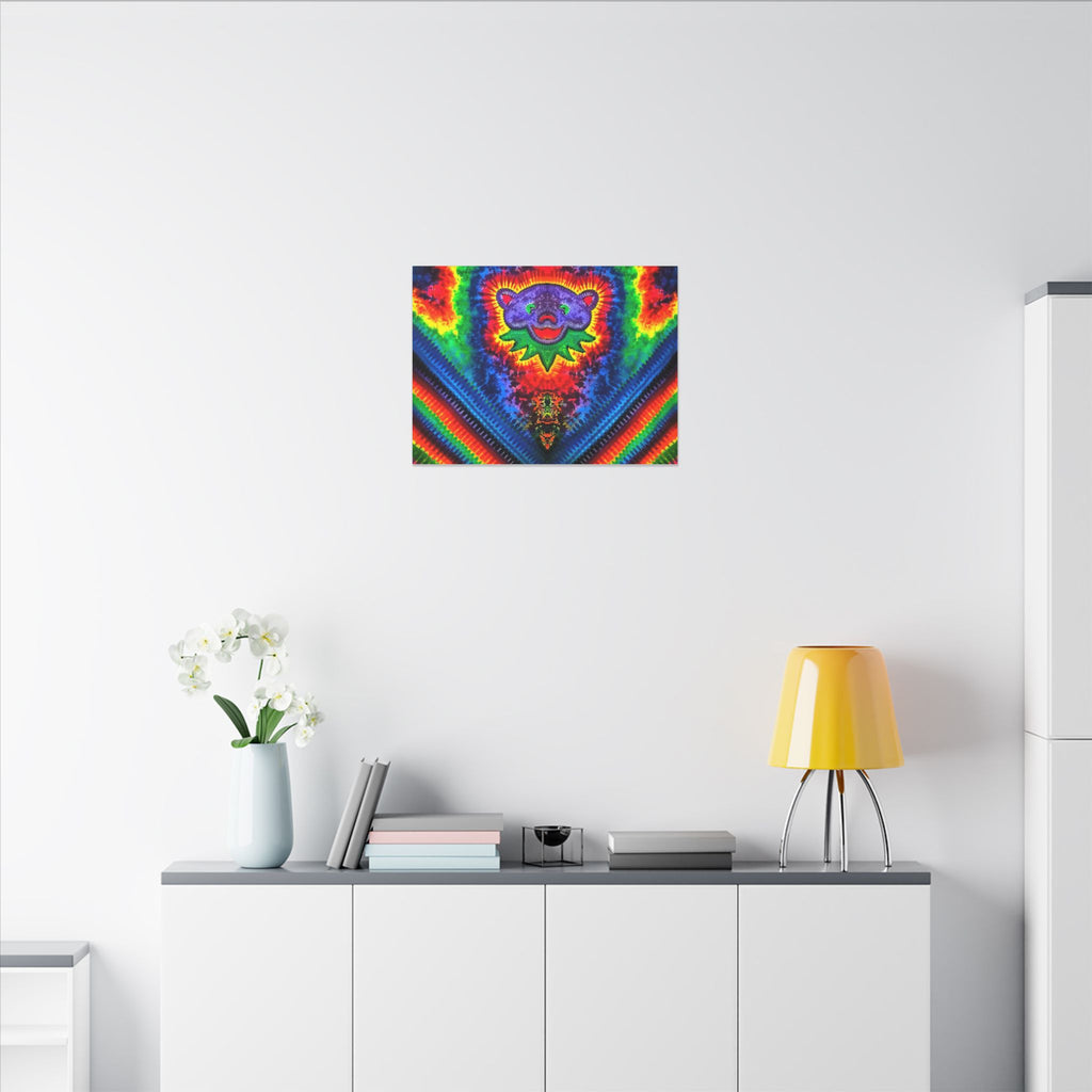 Purple Jerry Bear Chevron Tie-Dye Canvas Print | JamminOn