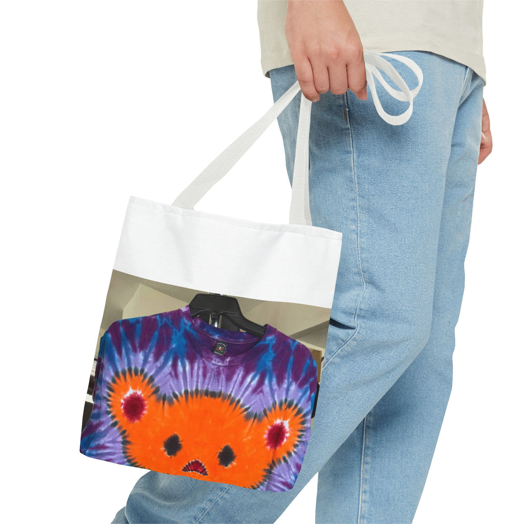Orange Bear Radial Psychedelic Tie-Dye Tote Bag | JamminOn