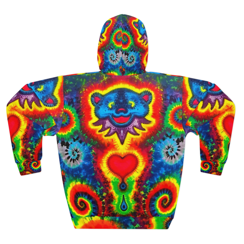 Blue Bear Heart Tie-Dye AOP Hoodie | JamminOn